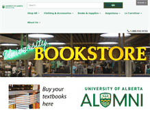 Tablet Screenshot of bookstore.ualberta.ca
